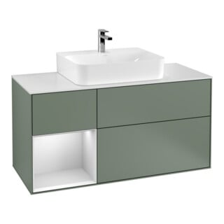V&B Waschtischunterschrank Finion 120cm, Pl w m, Rg l w m Lac, Oli. m Lac