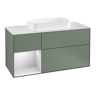 V&B Waschtischunterschrank Finion 120cm, Pl w m, Rg l w m Lac, Oli. m Lac