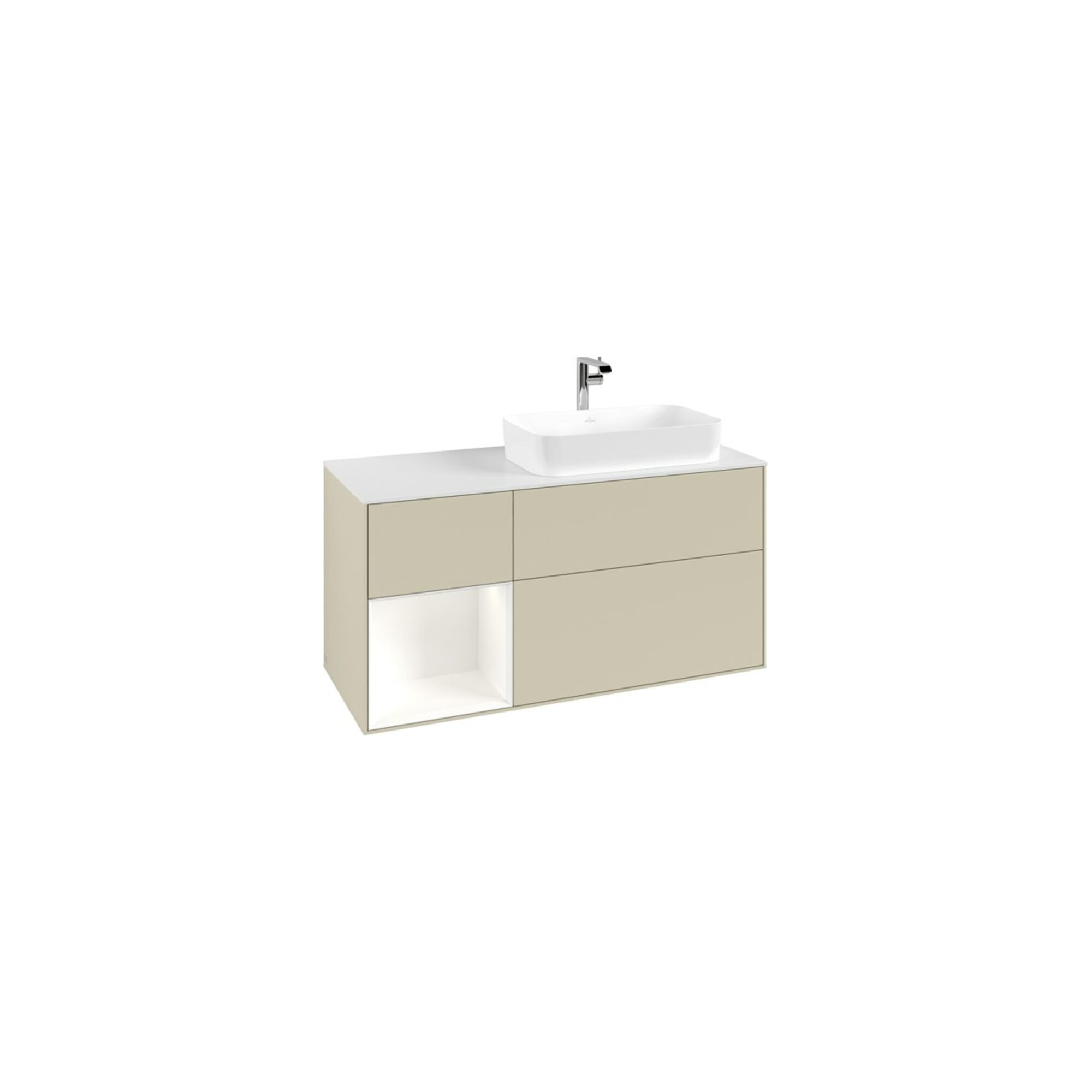 V&B Waschtischunterschrank Finion 120cm, Pl w m, Rg l w m Lac, si Gr m Lac ; Villeroy & Boch