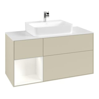V&B Waschtischunterschrank Finion 120cm, Pl w m, Rg l w m Lac, si Gr m Lac