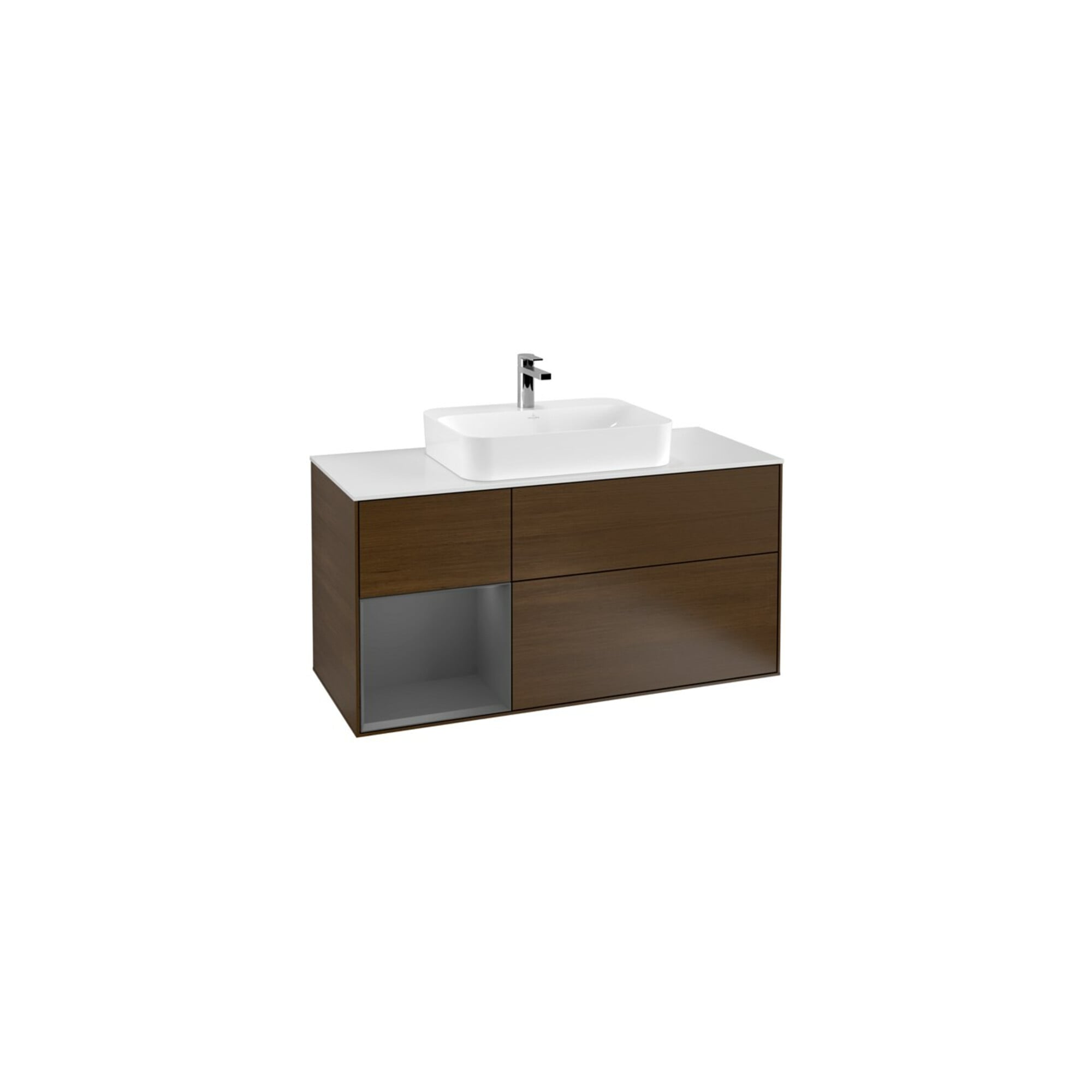 V&B Waschtischunterschrank Finion 120cm, Pl w m, Rg li Anthrac. m, wal ven ; Villeroy & Boch