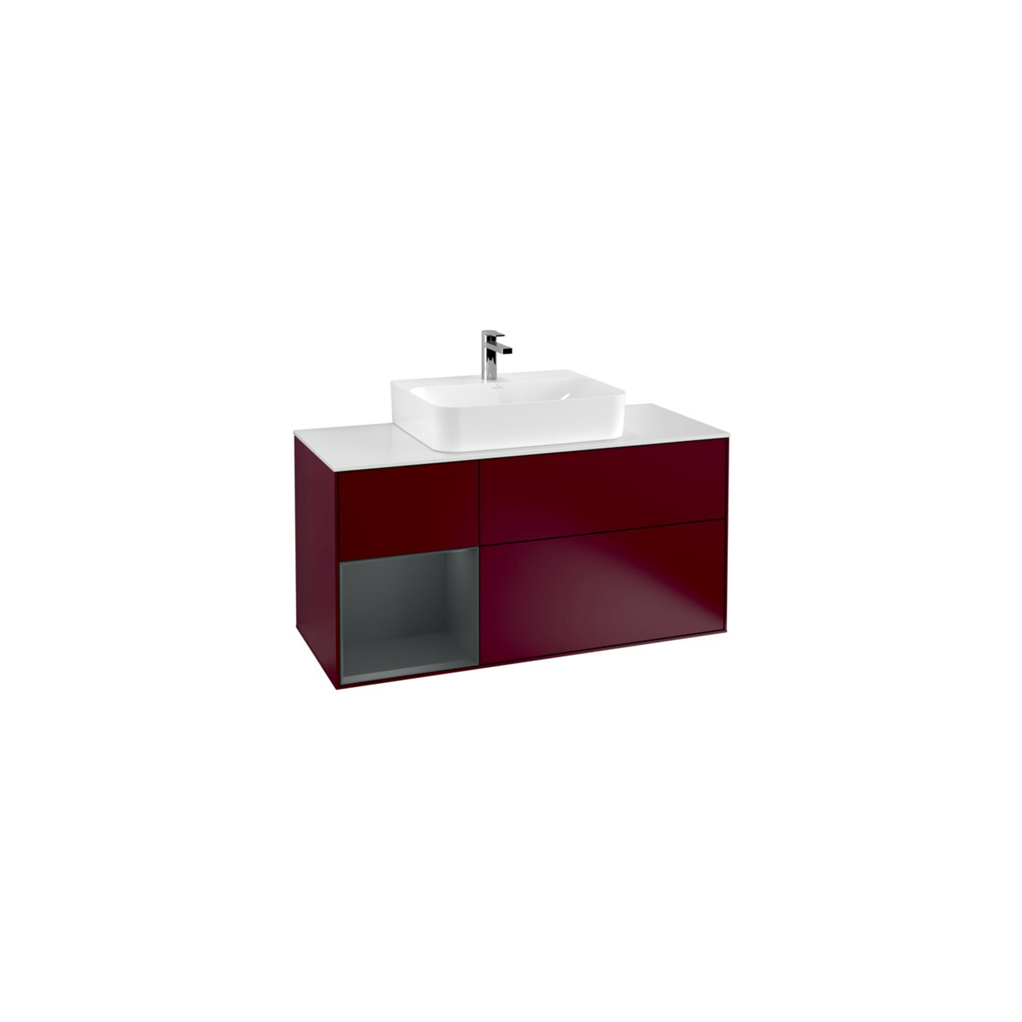 V&B Waschtischunterschrank Finion 120cm, Pl w m, Rg li md bl. m Lac, Peo m ; Villeroy & Boch