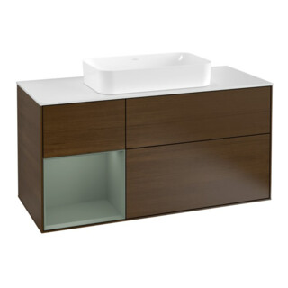 V&B Waschtischunterschrank Finion 120cm, Pl w m, Rg li Oli. m Lac, wal ven