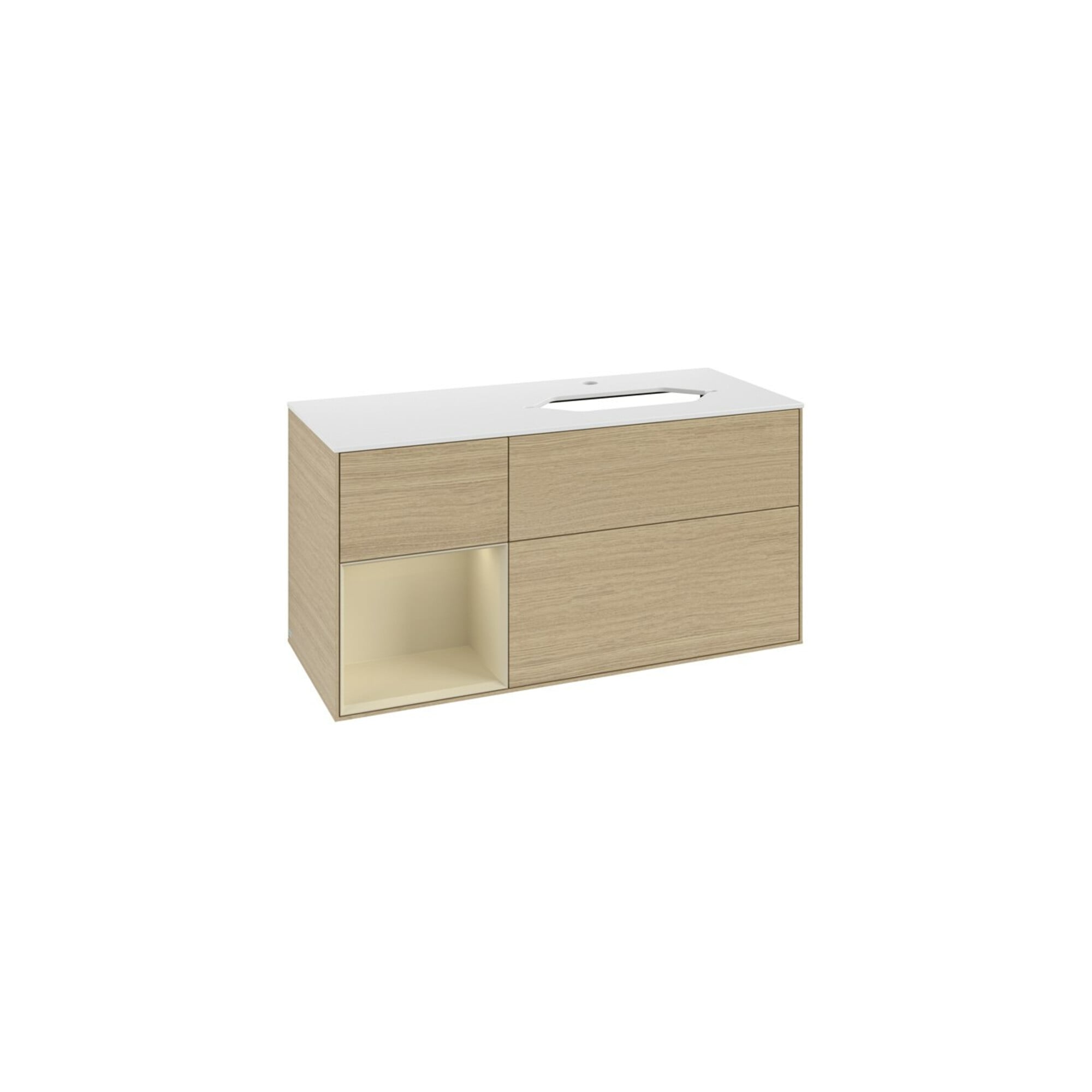 V&B Waschtischunterschrank Finion 120cm, Pl w m, Rg li si Gr m Lac, Oa ven ; Villeroy & Boch