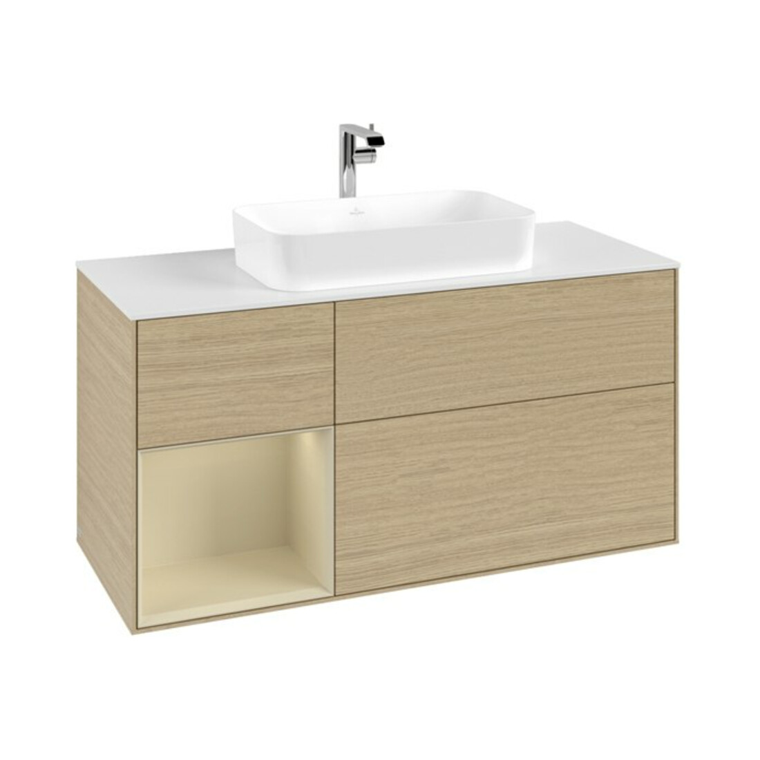 V&B Waschtischunterschrank Finion 120cm, Pl w m, Rg li si Gr m Lac, Oa ven