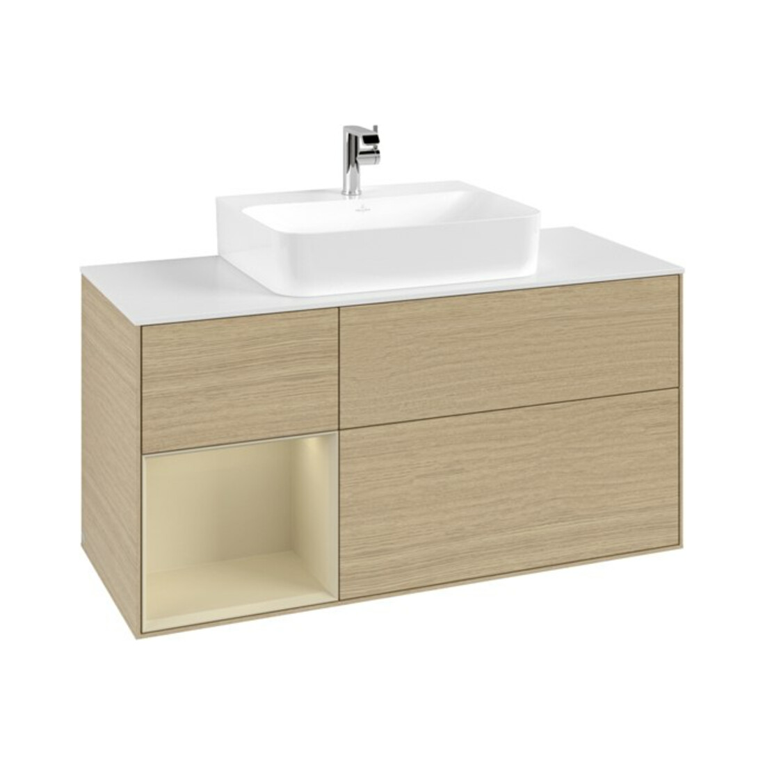 V&B Waschtischunterschrank Finion 120cm, Pl w m, Rg li si Gr m Lac, Oa ven