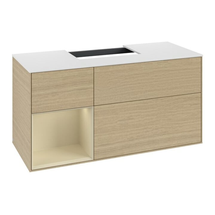 V&B Waschtischunterschrank Finion 120cm, Pl w m, Rg li si Gr m Lac, Oa ven