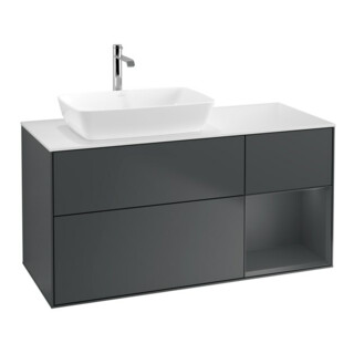 V&B Waschtischunterschrank Finion 120cm, Pl w m, Rg md m Lac, md bl. m Lac