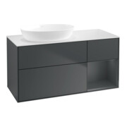 V&B Waschtischunterschrank Finion 120cm, Pl w m, Rg md m Lac, md bl. m Lac