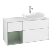 V&B Waschtischunterschrank Finion 120cm, Pl w m, Rg Ol m Lac, glo wh. Lac
