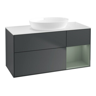 V&B Waschtischunterschrank Finion 120cm, Pl w m, Rg Ol m Lac, md bl. m Lac