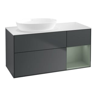 V&B Waschtischunterschrank Finion 120cm, Pl w m, Rg Ol m Lac, md bl. m Lac