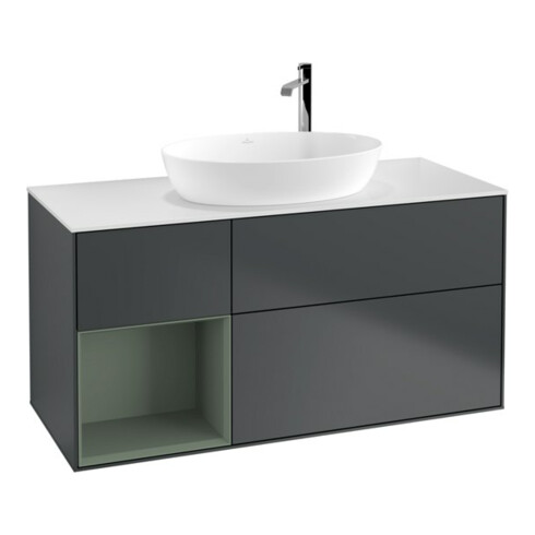 V&B Waschtischunterschrank Finion 120cm, Pl w m, Rg Ol m Lac, md bl. m Lac