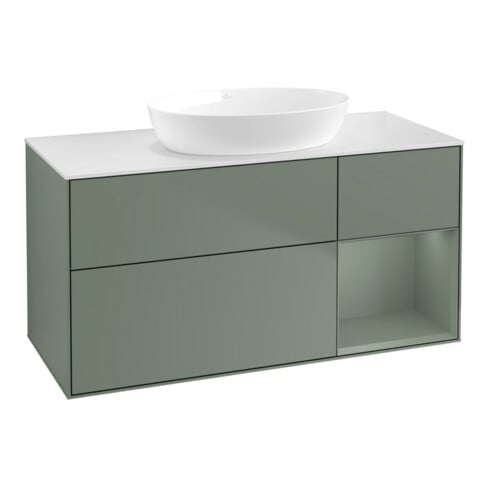 V&B Waschtischunterschrank Finion 120cm, Pl w m, Rg Oli. m Lac, Oli. m Lac