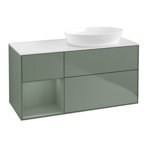 V&B Waschtischunterschrank Finion 120cm, Pl w m, Rg Oli. m Lac, Oli. m Lac