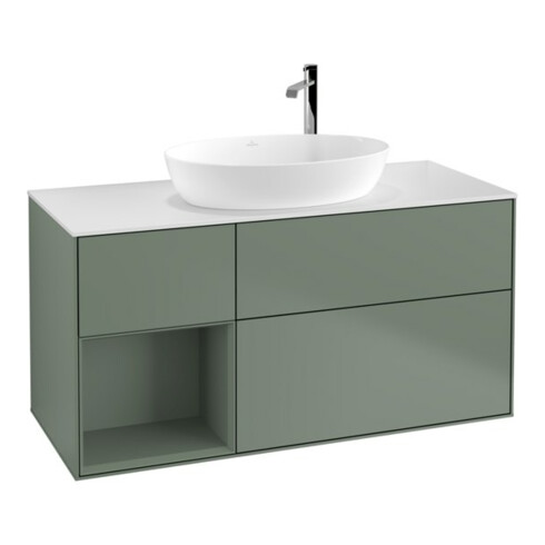 V&B Waschtischunterschrank Finion 120cm, Pl w m, Rg Oli. m Lac, Oli. m Lac