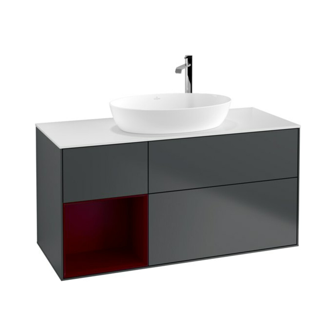 V&B Waschtischunterschrank Finion 120cm, Pl w m, Rg Peo m La, md bl. m Lac