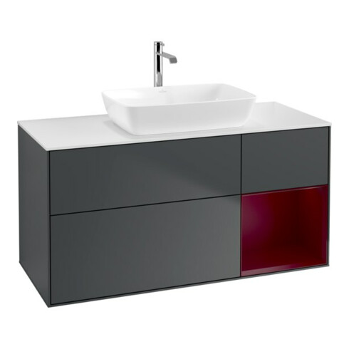 V&B Waschtischunterschrank Finion 120cm, Pl w m, Rg Peo m La, md bl. m Lac