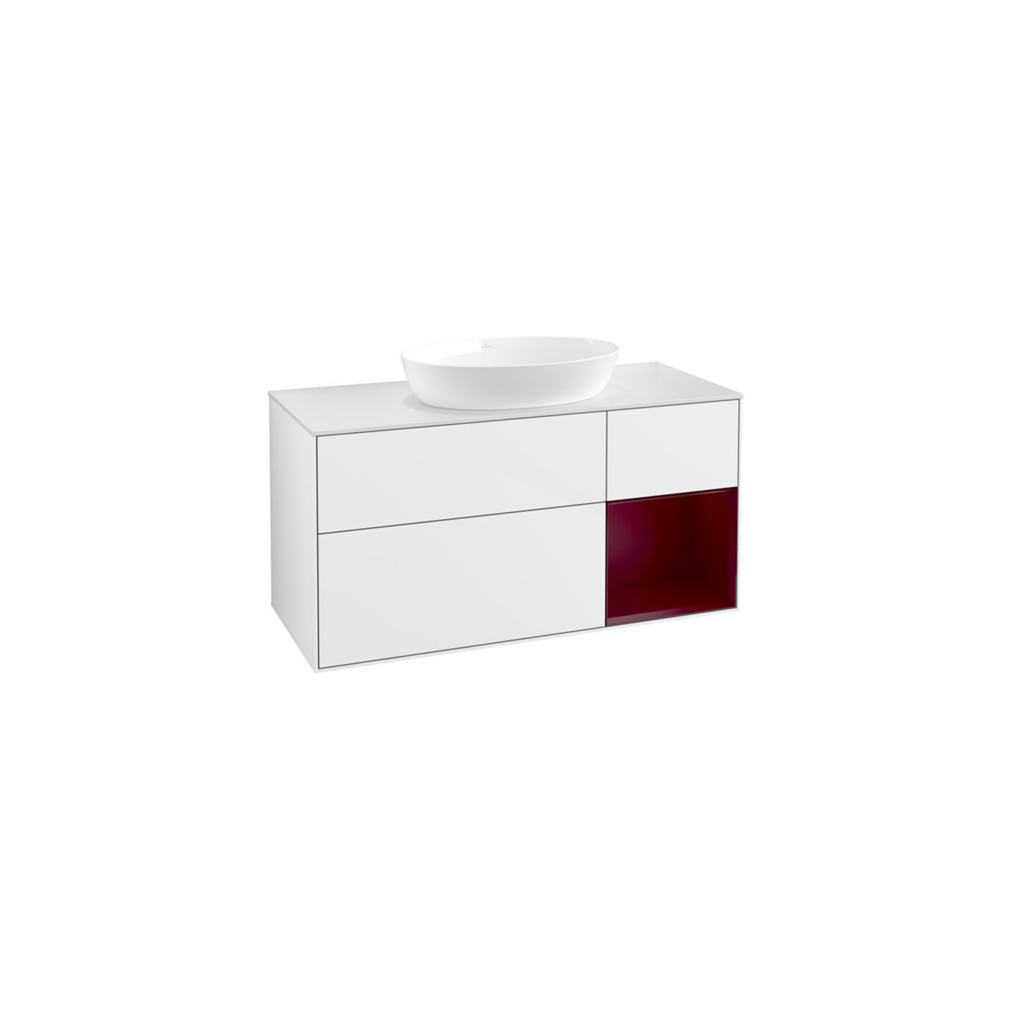 V&B Waschtischunterschrank Finion 120cm, Pl w m, Rg Peo m Lac, glo wh. Lac ; Villeroy & Boch