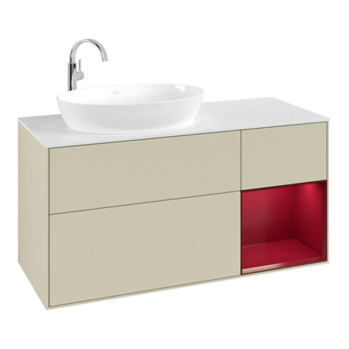 V&B Waschtischunterschrank Finion 120cm, Pl w m, Rg Peo m Lac, si Gr m Lac