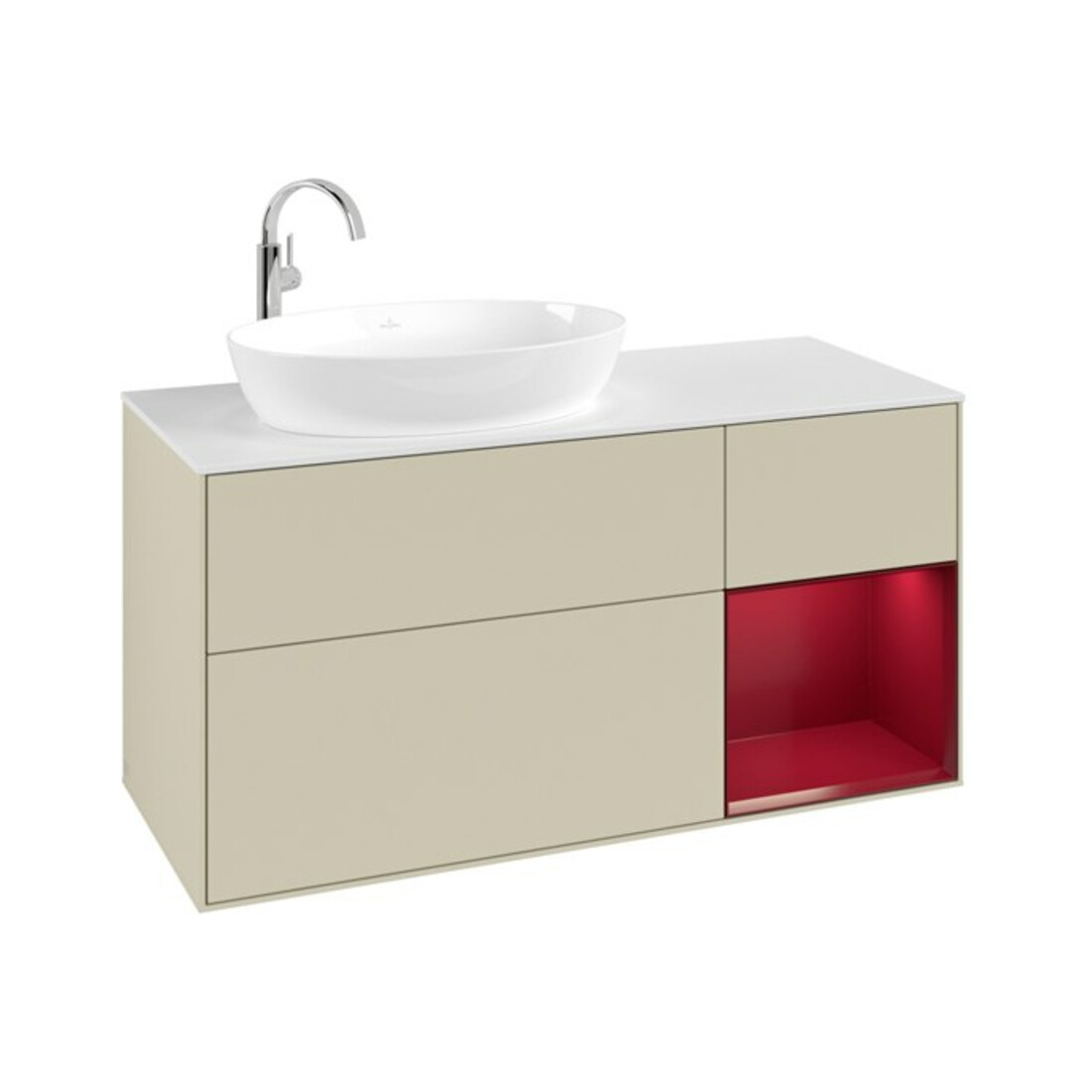 V&B Waschtischunterschrank Finion 120cm, Pl w m, Rg Peo m Lac, si Gr m Lac