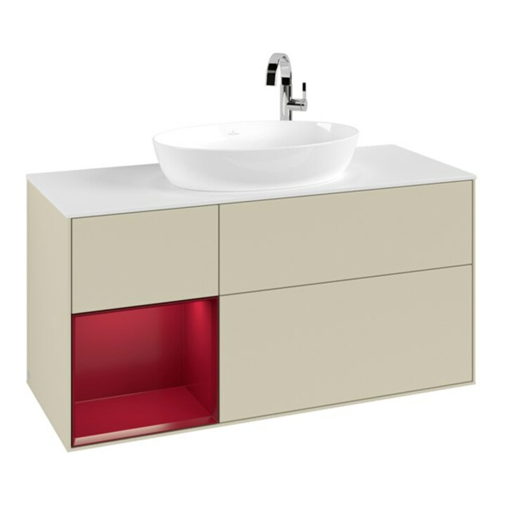 V&B Waschtischunterschrank Finion 120cm, Pl w m, Rg Peo m Lac, si Gr m Lac