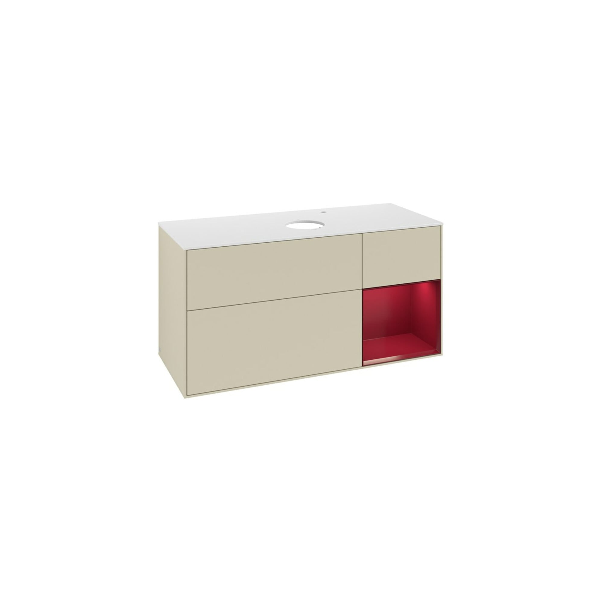 V&B Waschtischunterschrank Finion 120cm, Pl w m, Rg Peo m Lac, si Gr m Lac ; Villeroy & Boch