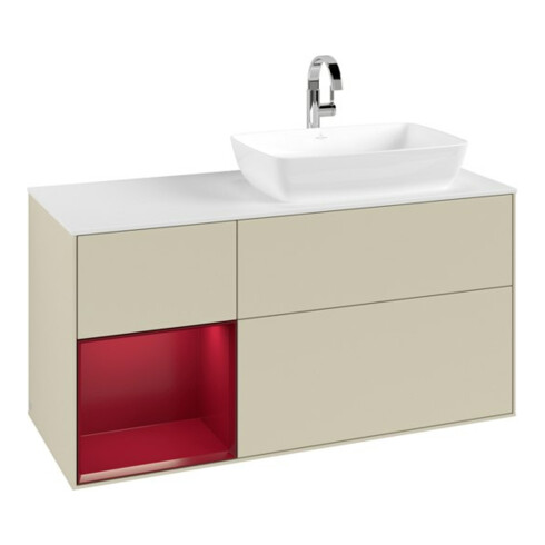 V&B Waschtischunterschrank Finion 120cm, Pl w m, Rg Peo m Lac, si Gr m Lac