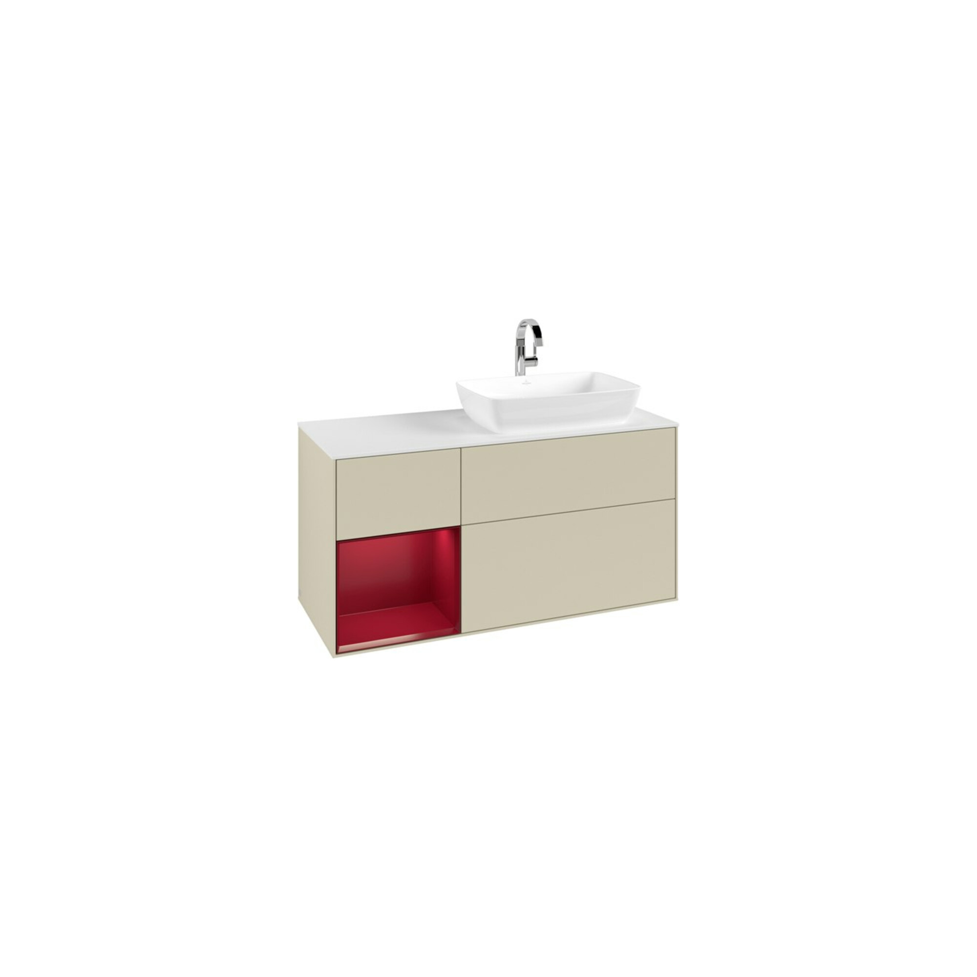 V&B Waschtischunterschrank Finion 120cm, Pl w m, Rg Peo m Lac, si Gr m Lac ; Villeroy & Boch