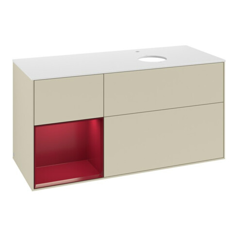 V&B Waschtischunterschrank Finion 120cm, Pl w m, Rg Peo m Lac, si Gr m Lac