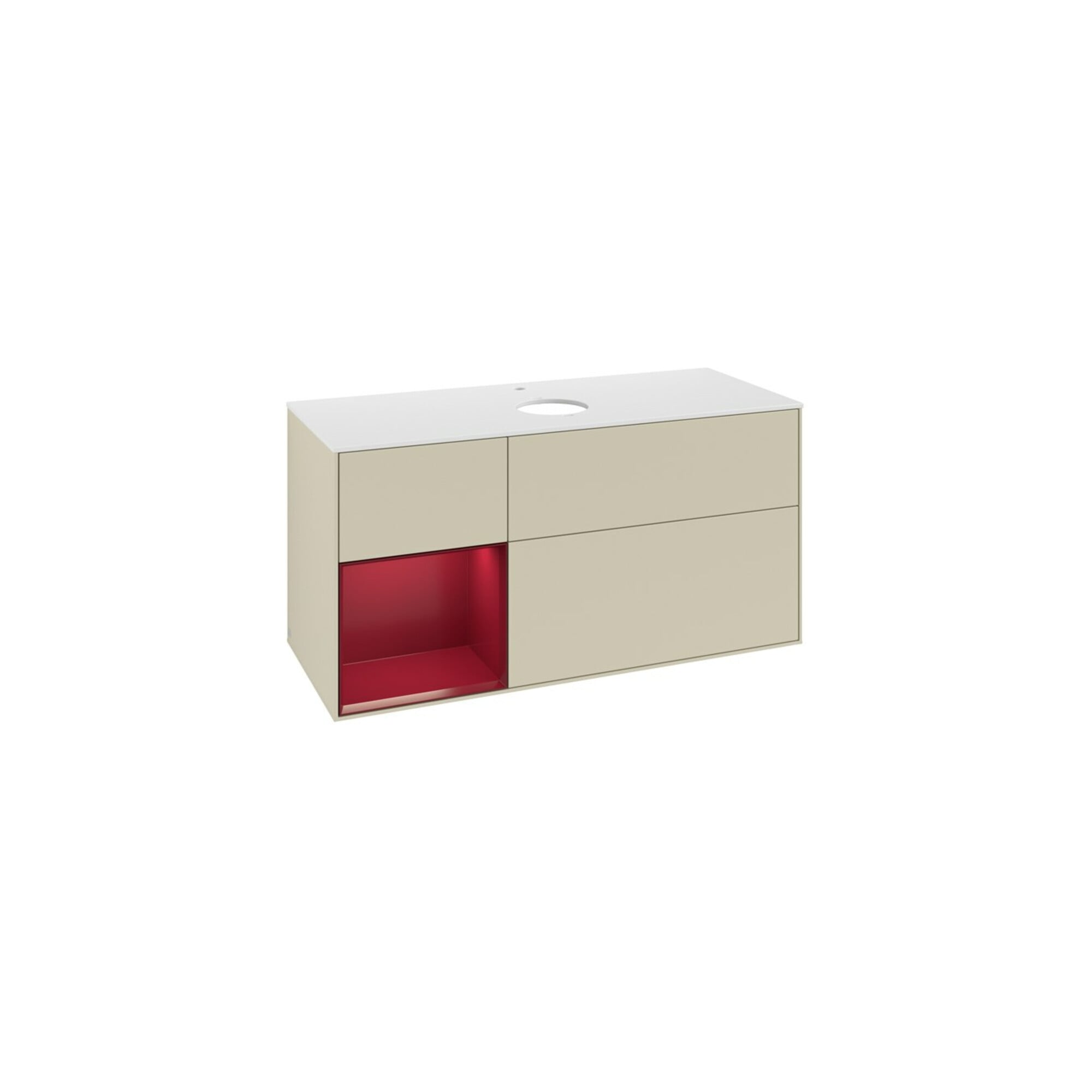V&B Waschtischunterschrank Finion 120cm, Pl w m, Rg Peo m Lac, si Gr m Lac ; Villeroy & Boch