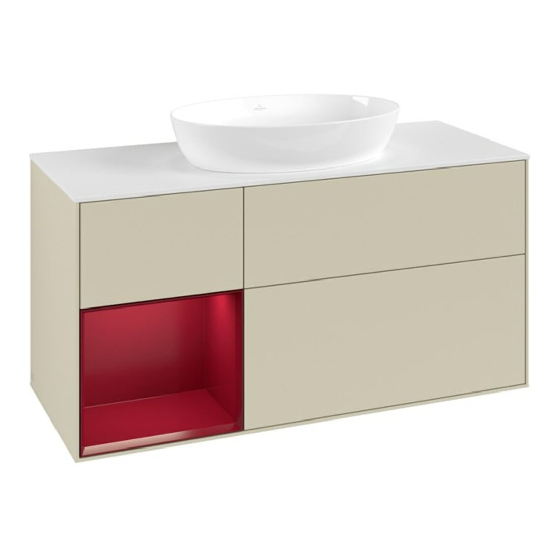 V&B Waschtischunterschrank Finion 120cm, Pl w m, Rg Peo m Lac, si Gr m Lac