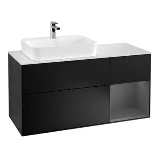 V&B Waschtischunterschrank Finion 120cm, Pl w m, Rg r A m, bla m Lac