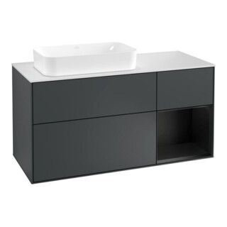 V&B Waschtischunterschrank Finion 120cm, Pl w m, Rg r b m La, md bl. m Lac