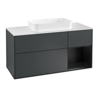 V&B Waschtischunterschrank Finion 120cm, Pl w m, Rg r b m La, md bl. m Lac