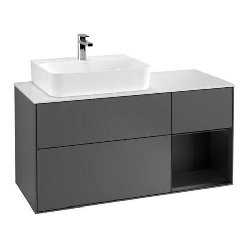V&B Waschtischunterschrank Finion 120cm, Pl w m, Rg r b m Lac, Anthrac. m