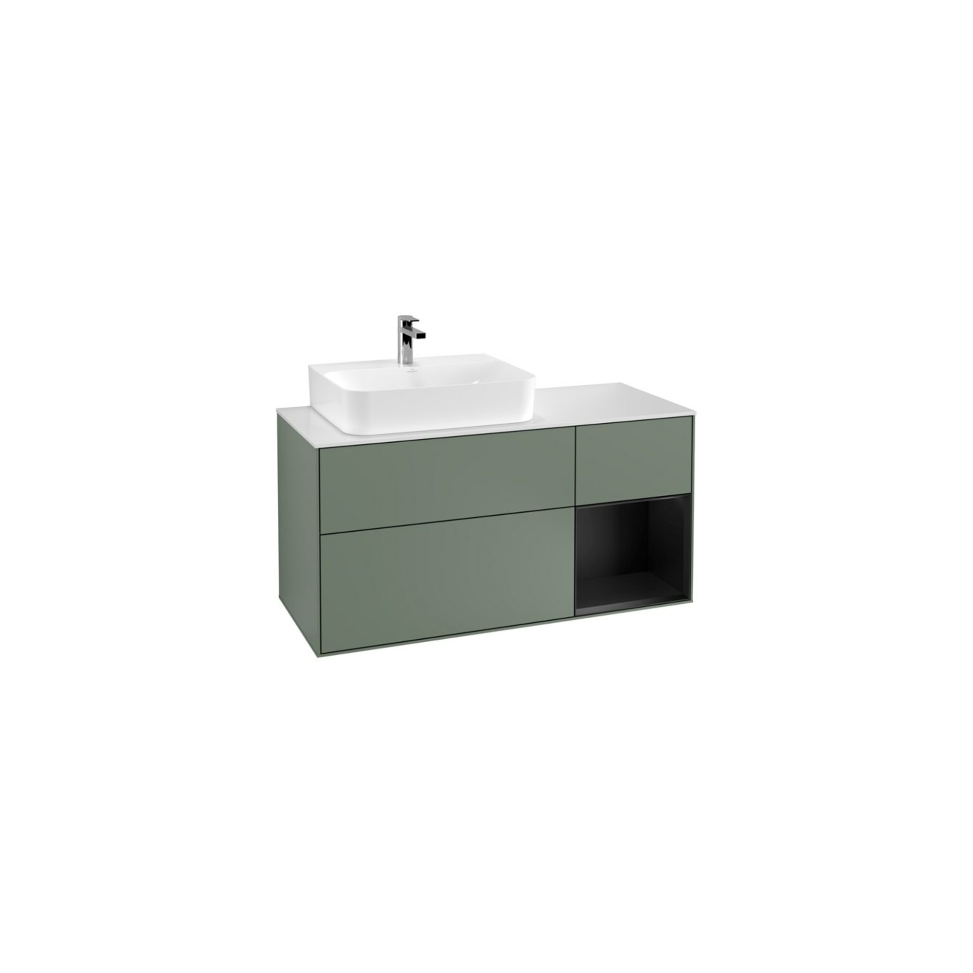 V&B Waschtischunterschrank Finion 120cm, Pl w m, Rg r b m Lac, Oli. m Lac ; Villeroy & Boch