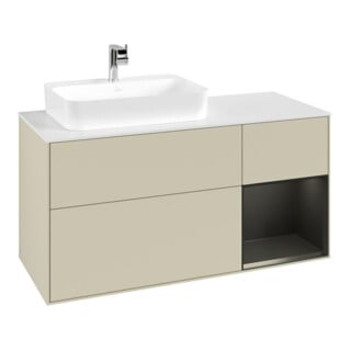V&B Waschtischunterschrank Finion 120cm, Pl w m, Rg r b m Lac, si Gr m Lac