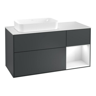 V&B Waschtischunterschrank Finion 120cm, Pl w m, Rg r g w La, md bl. m Lac