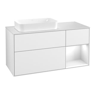 V&B Waschtischunterschrank Finion 120cm, Pl w m, Rg r g w Lac, glo wh. Lac