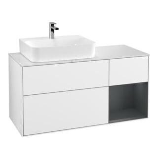 V&B Waschtischunterschrank Finion 120cm, Pl w m, Rg r md b m La, g wh. Lac