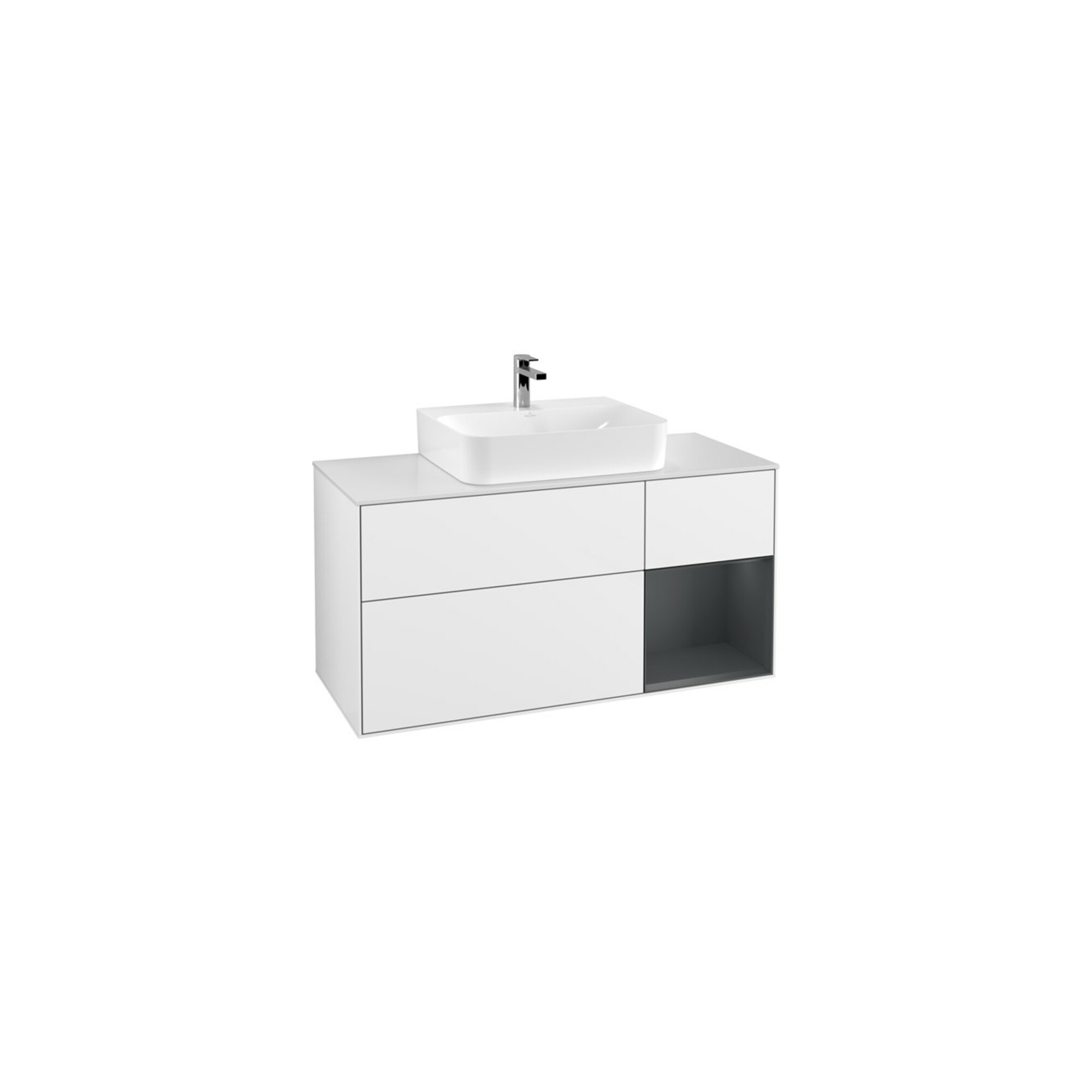 V&B Waschtischunterschrank Finion 120cm, Pl w m, Rg r md b m La, g wh. Lac ; Villeroy & Boch