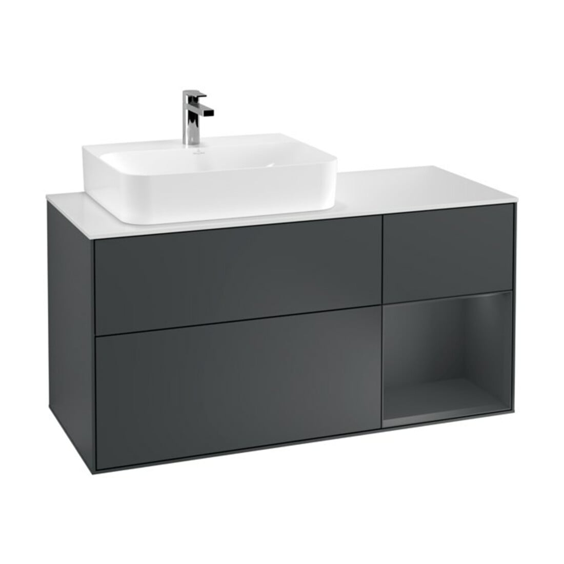 V&B Waschtischunterschrank Finion 120cm, Pl w m, Rg r md b m La, md b m La