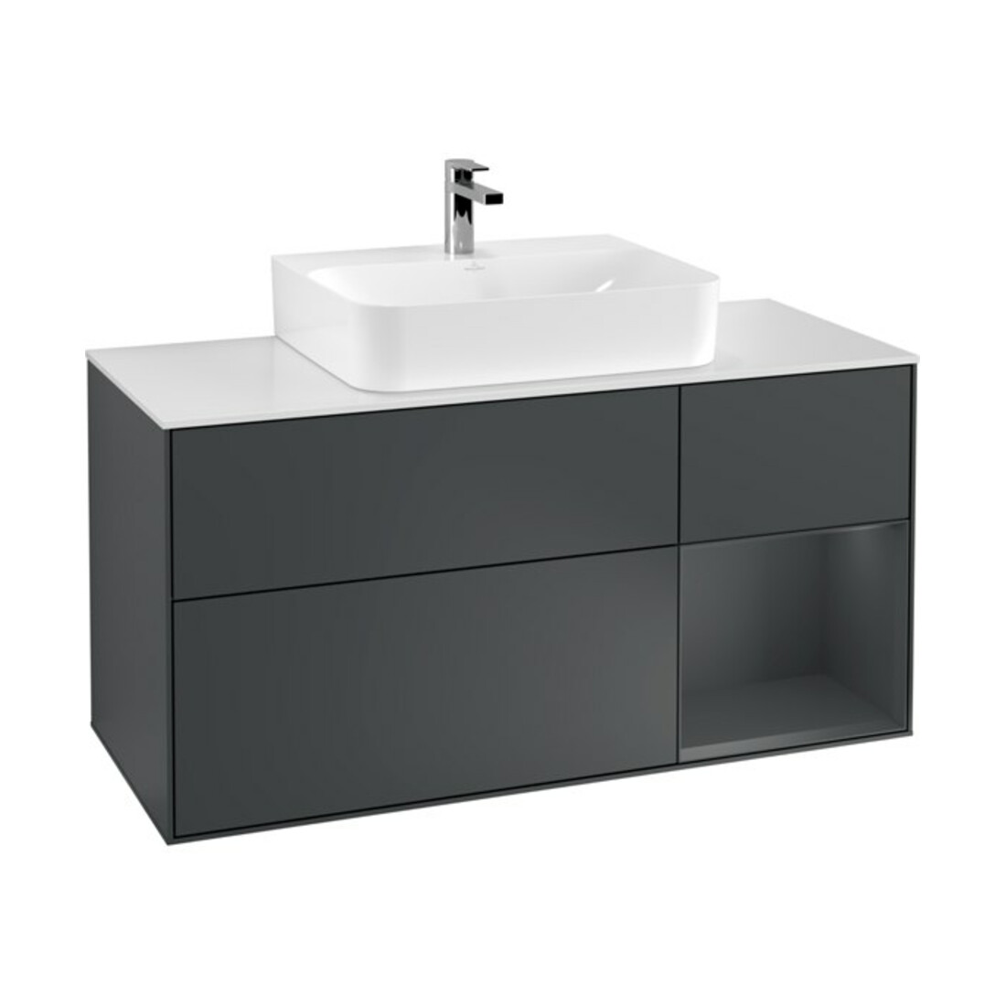 V&B Waschtischunterschrank Finion 120cm, Pl w m, Rg r md b m La, md b m La