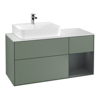 V&B Waschtischunterschrank Finion 120cm, Pl w m, Rg r md b m La, Ol m Lac