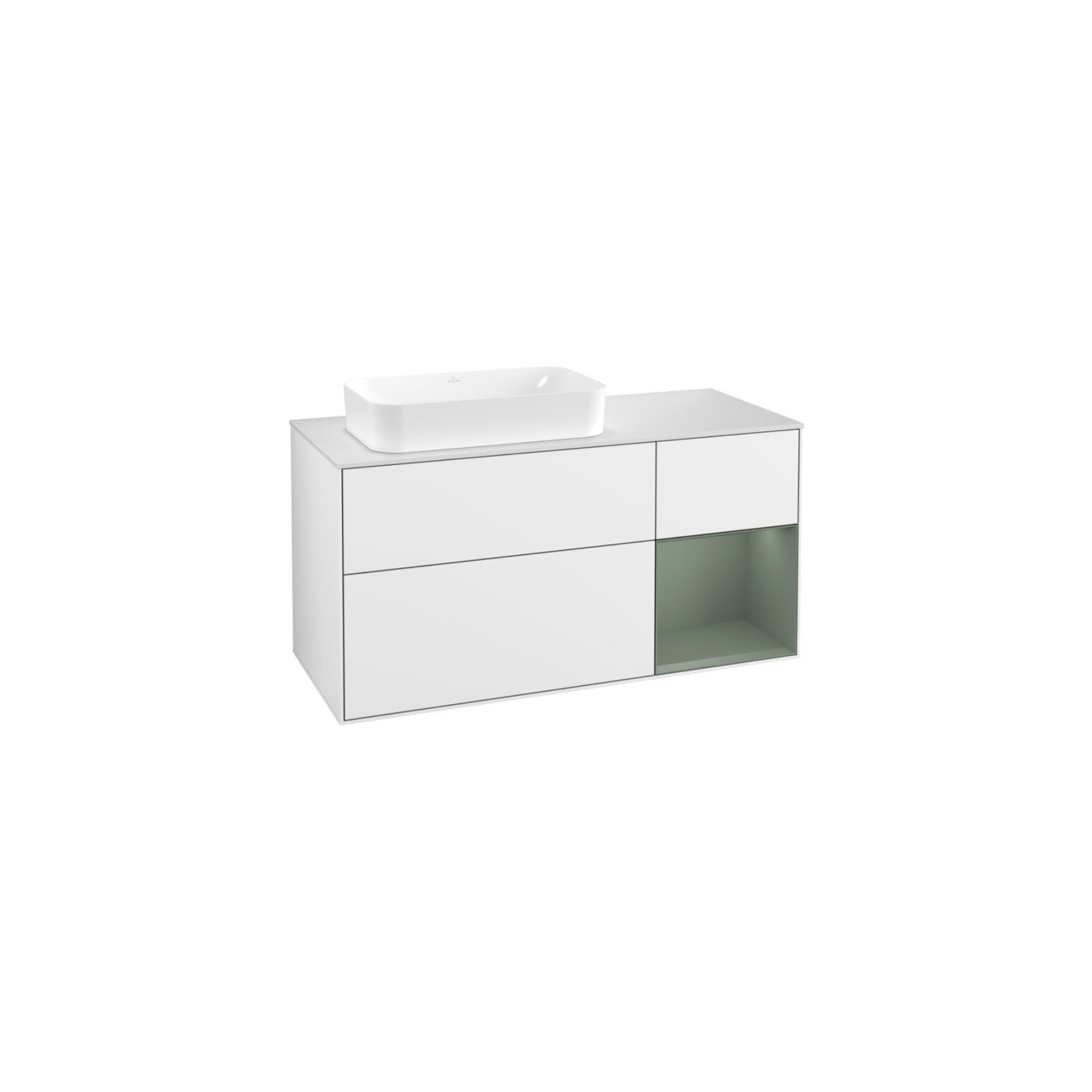 V&B Waschtischunterschrank Finion 120cm, Pl w m, Rg r Ol m La, glo wh. Lac ; Villeroy & Boch