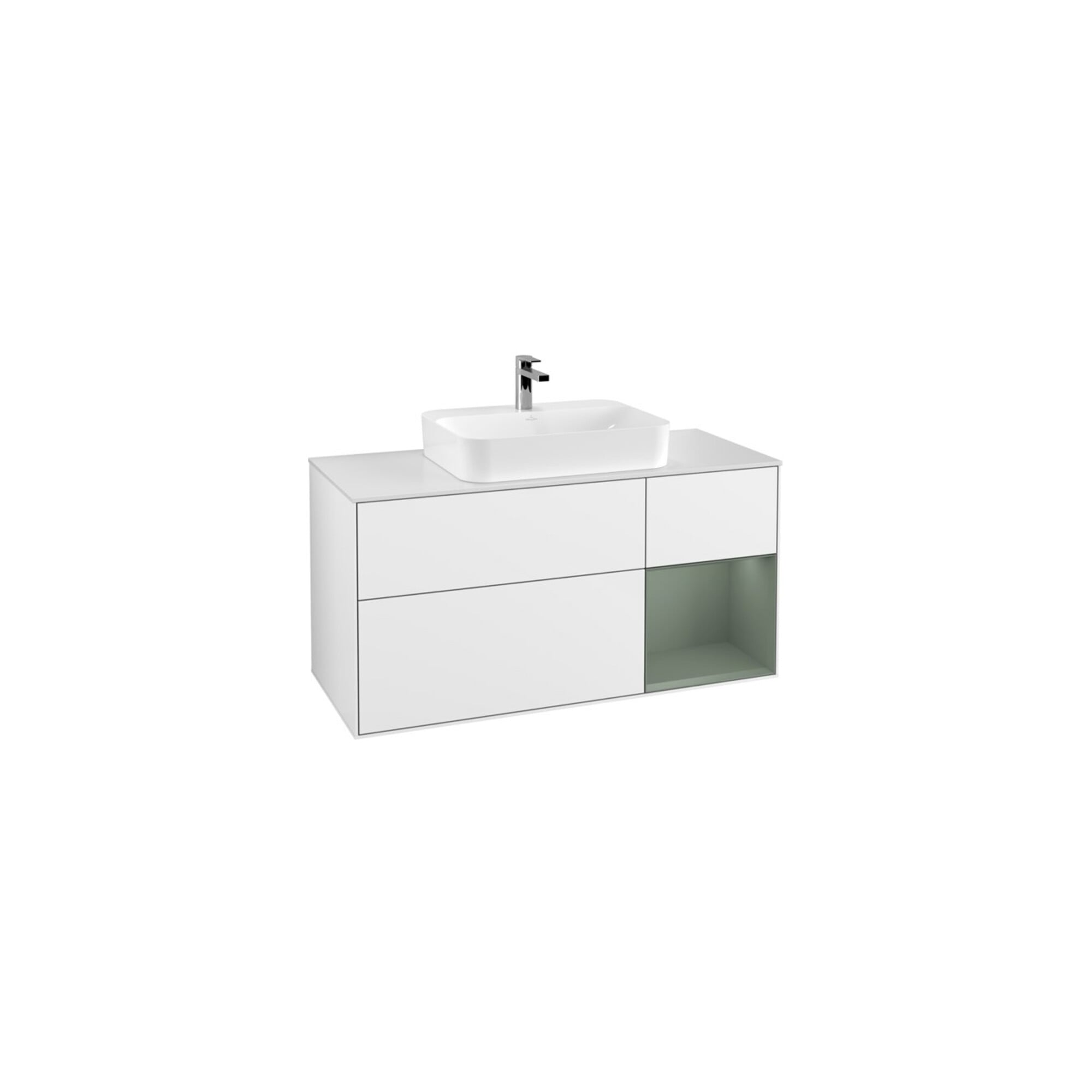V&B Waschtischunterschrank Finion 120cm, Pl w m, Rg r Ol m La, glo wh. Lac ; Villeroy & Boch