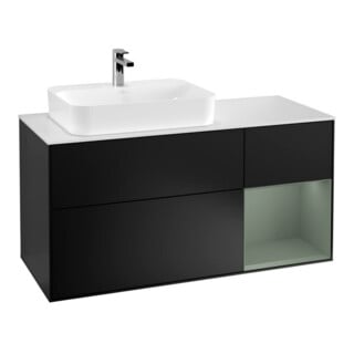 V&B Waschtischunterschrank Finion 120cm, Pl w m, Rg r Ol m Lac, bla m Lac