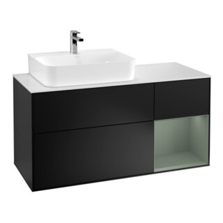 V&B Waschtischunterschrank Finion 120cm, Pl w m, Rg r Ol m Lac, bla m Lac