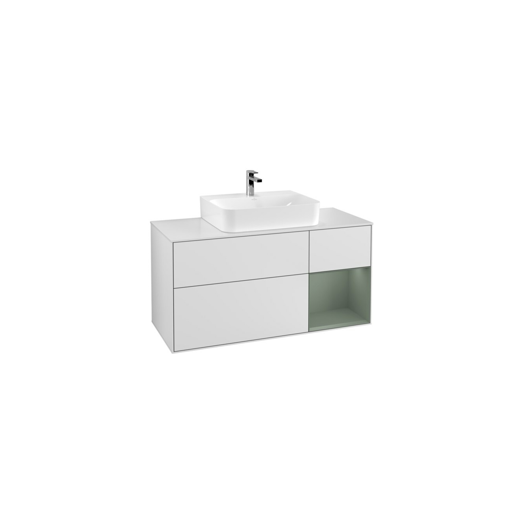 V&B Waschtischunterschrank Finion 120cm, Pl w m, Rg r Ol m Lac, wh. m Lac ; Villeroy & Boch
